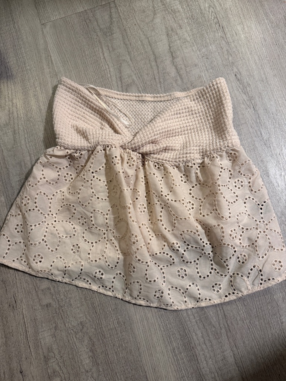 SHEIN Cream Eyelet and white tube tops